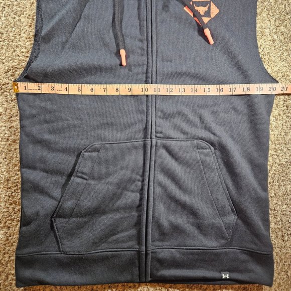 Under Armour Project Rock Terry Sleeveless Full-Zip Hoodie Men's Size M 1377434 - Picture 5 of 9